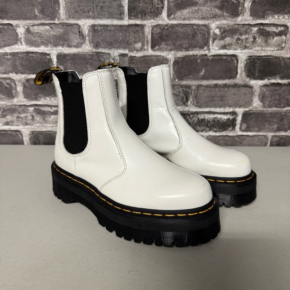 Dr. Martens 2976 Quad Chelsea Platform boots White Smooth Leather